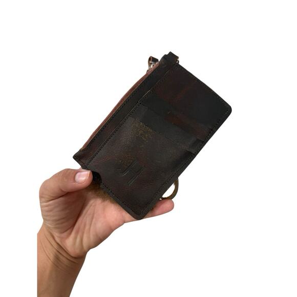 Buffalo Leather And Fur Handmade Wristlet Zip Wallet JH Brand - Picture 4 of 8